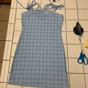 blue skin tight dress